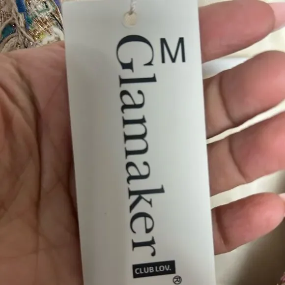 NWT Women's Glamaker Multicolor Tweed Jacket, size Med. - Picture 7 of 10